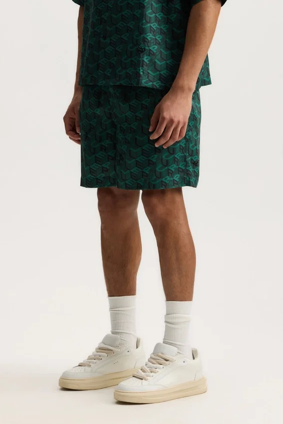 Pantalones cortos con monograma de cubos