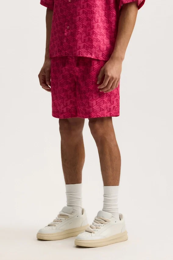 Pantalones cortos con monograma de cubos