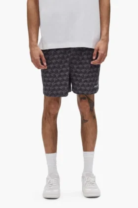 Pantalones cortos con monograma de cubos en todo el contorno