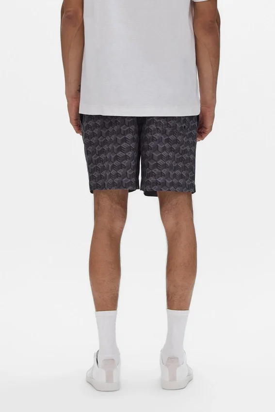 Pantalones cortos con monograma de cubos en todo el contorno
