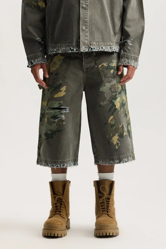 Pantalones cortos de estilo laboral