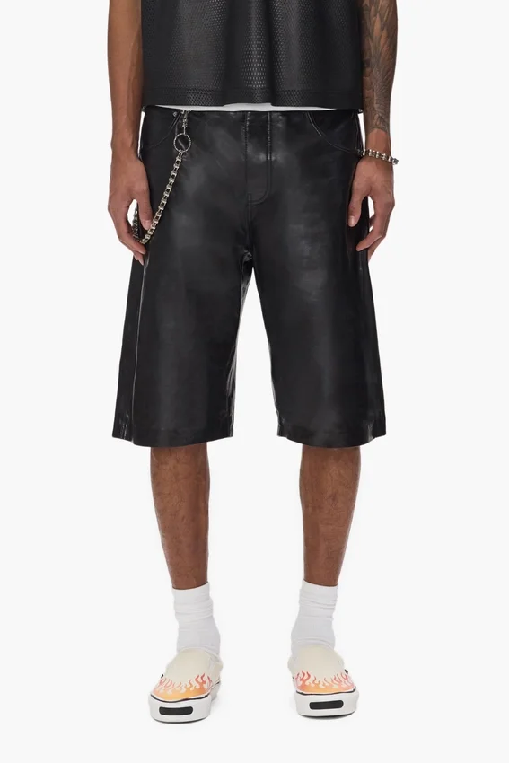 Pantalones cortos deportivos de cuero