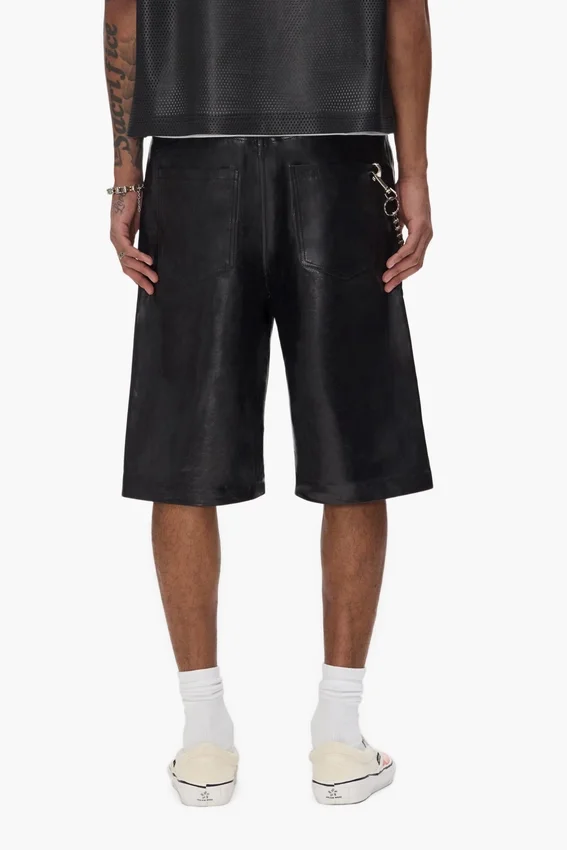Pantalones cortos deportivos de cuero