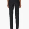 Pantalones de cuero con cremallera en V