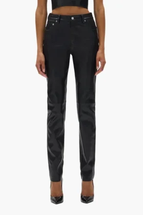 Pantalones de cuero de 5 bolsillos