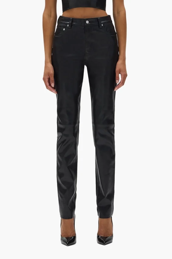 Pantalones de cuero de 5 bolsillos