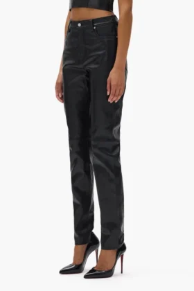 Pantalones de cuero de 5 bolsillos