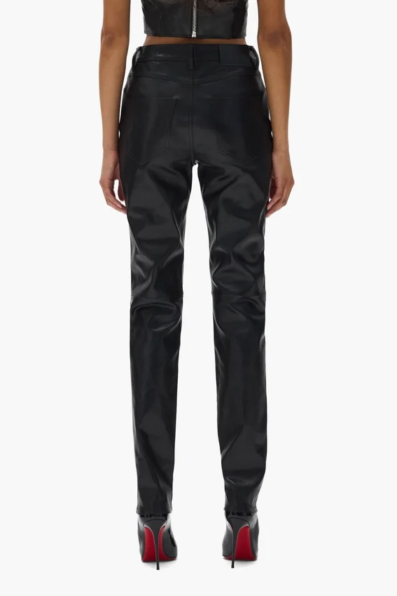 Pantalones de cuero de 5 bolsillos