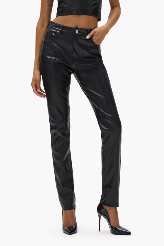 Pantalones de cuero de 5 bolsillos