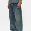 Pantalones de mezclilla de corte acampanado estilo trabajo