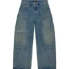 Pantalones de mezclilla de corte acampanado estilo trabajo