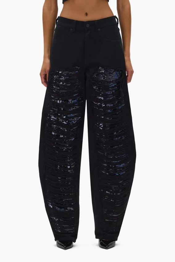 Pantalones de pierna ancha con lentejuelas