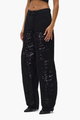 Pantalones de pierna ancha con lentejuelas