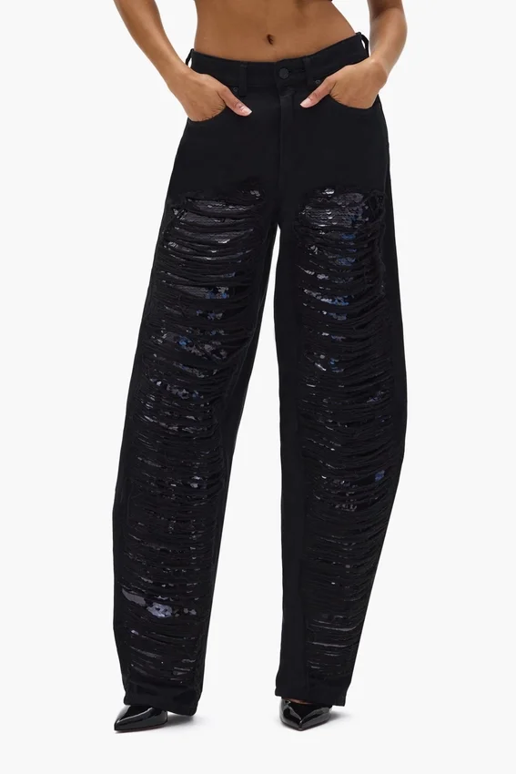Pantalones de pierna ancha con lentejuelas