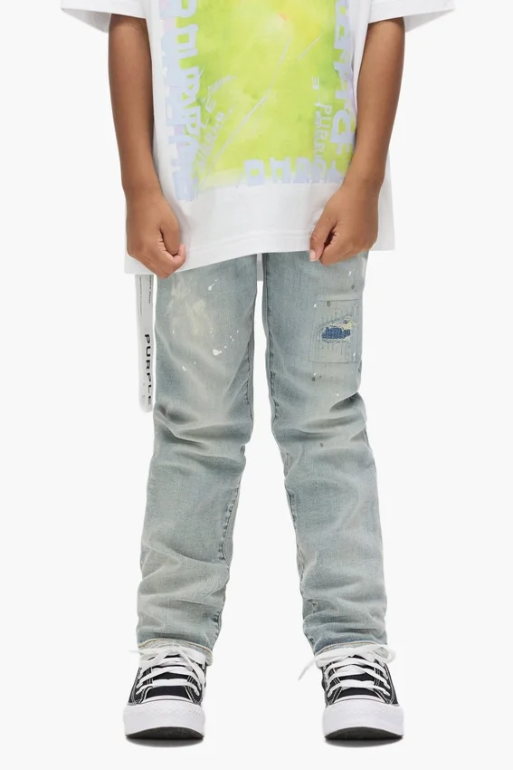 Pantalones para niños «Light Indigo Paint Repair»
