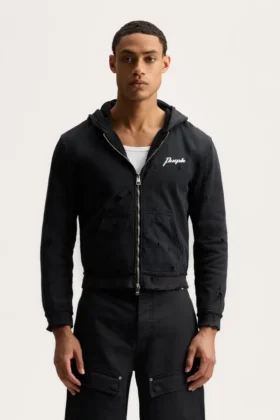 Sudadera con capucha y cremallera con letras