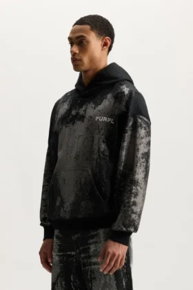 Sudadera con capucha y cristales desgastados