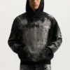 Sudadera con capucha y cristales desgastados
