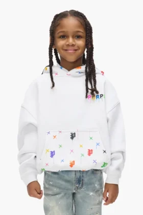 Sudadera con capucha y monograma pintado para niños