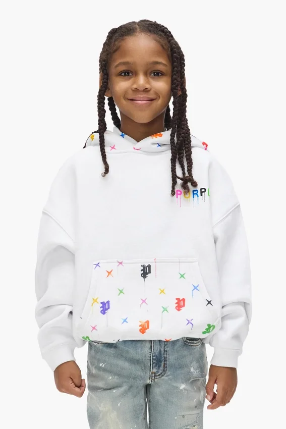 Sudadera con capucha y monograma pintado para niños
