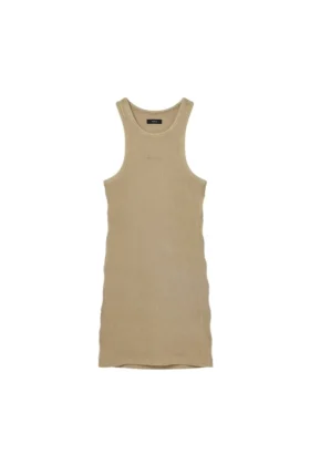 Vestido con corte acanalado y logotipo
