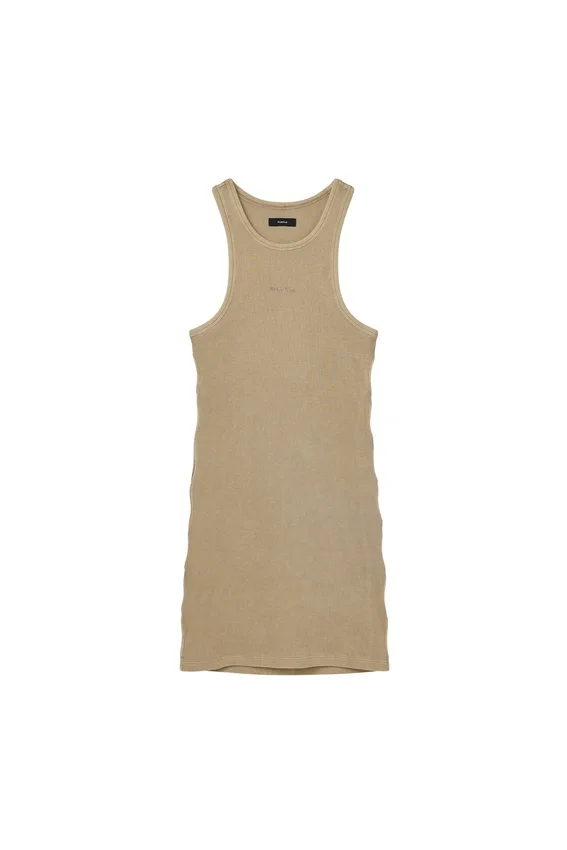 Vestido con corte acanalado y logotipo