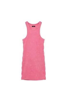Vestido con corte acanalado y logotipo