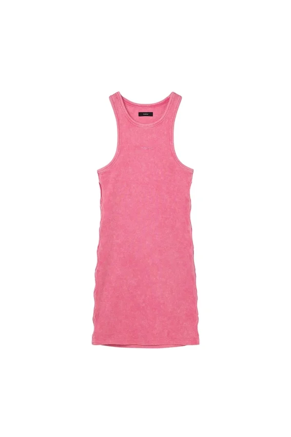 Vestido con corte acanalado y logotipo